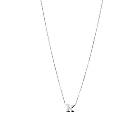 "K" Initial Necklace in Sterling Silver