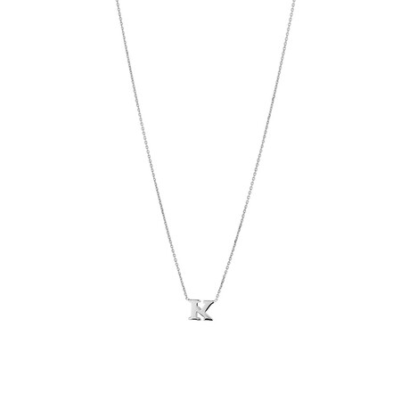 "K" Initial Necklace in Sterling Silver "K" Initial Necklace in Sterling Silver