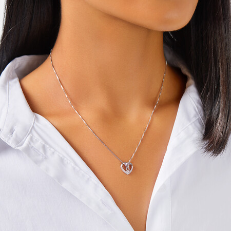 Heart Infinitas Pendant with Diamonds in Sterling Silver Heart Infinitas Pendant with Diamonds in Sterling Silver