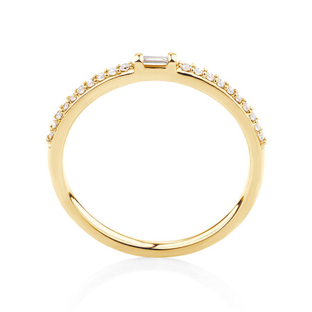 Stacker Ring with 0.12 Carat TW of Diamonds in 10ct Yellow Gold Stacker Ring with 0.12 Carat TW of Diamonds in 10ct Yellow Gold