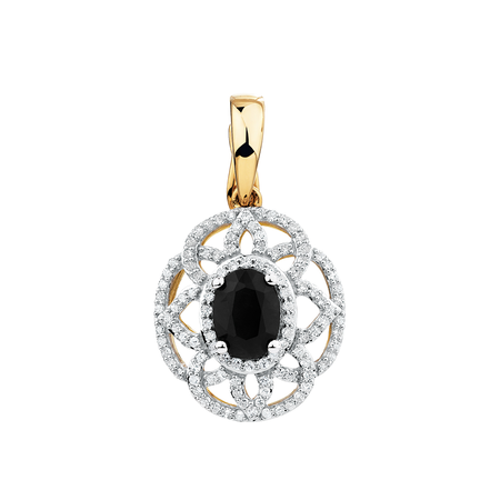 Enhancer Pendant with Sapphire & 0.50 Carat TW of Diamonds in 10kt Yellow & White Gold Enhancer Pendant with Sapphire & 0.50 Carat TW of Diamonds in 10kt Yellow & White Gold