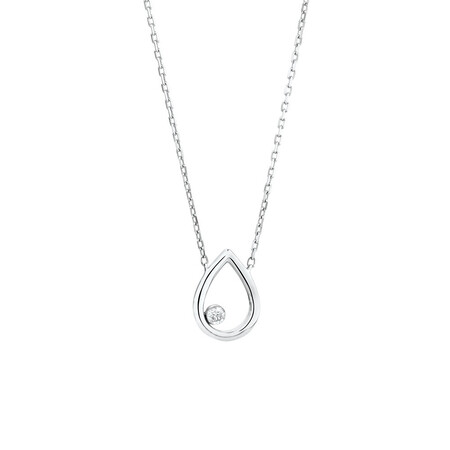 Pear Pendant With a Diamond In 10ct White Gold Pear Pendant With a Diamond In 10ct White Gold