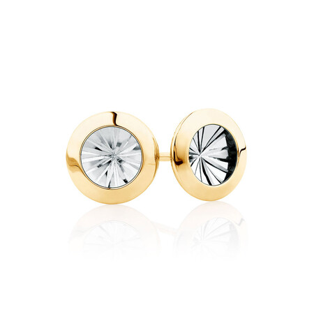 Stud Earrings in 10ct Yellow & White Gold Stud Earrings in 10ct Yellow & White Gold