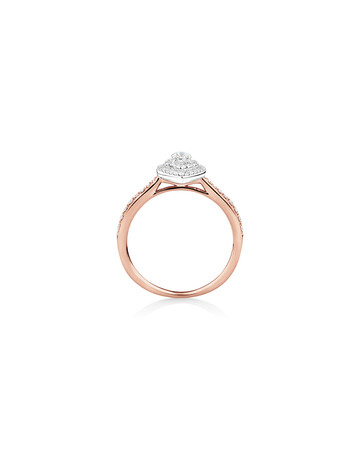 Evermore Halo Pear Engagement Ring with 0.45 Carat TW Diamonds in 10ct Rose & White Gold Evermore Halo Pear Engagement Ring with 0.45 Carat TW Diamonds in 10ct Rose & White Gold