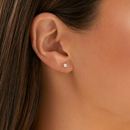Stud Earrings with 0.25 Carat TW of Diamonds in 10ct Yellow Gold Stud Earrings with 0.25 Carat TW of Diamonds in 10ct Yellow Gold