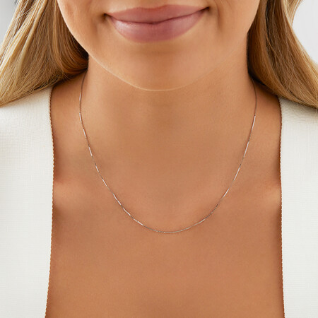 40cm (16") Box Chain in 10kt White Gold 40cm (16") Box Chain in 10kt White Gold