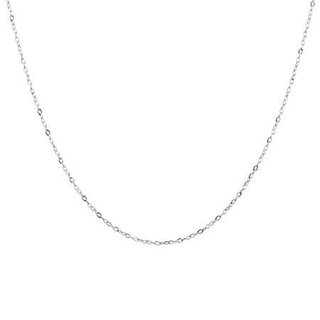 45cm (17") Solid Cable Chain In 10kt White Gold