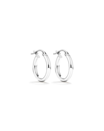 14mm Hoop Earrings in 10ct White Gold 14mm Hoop Earrings in 10ct White Gold