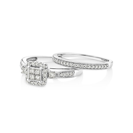 Bridal Set with 1/2 Carat TW of Diamonds in 10kt White Gold Bridal Set with 1/2 Carat TW of Diamonds in 10kt White Gold