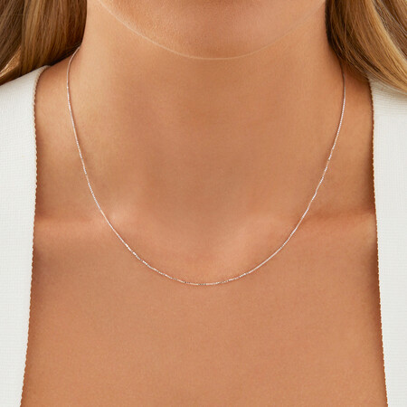 45cm (18") Box Chain in 18kt White Gold 45cm (18") Box Chain in 18kt White Gold