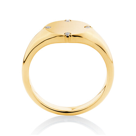 Compass Ring with Diamonds in 10ct Yellow Gold Compass Ring with Diamonds in 10ct Yellow Gold