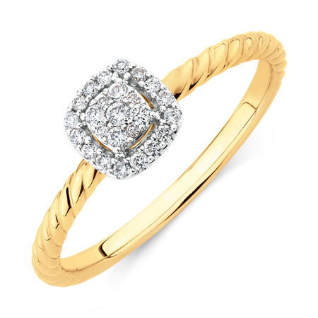 Promise Ring with 0.13 Carat TW of Diamonds in 10ct Yellow Gold Promise Ring with 0.13 Carat TW of Diamonds in 10ct Yellow Gold