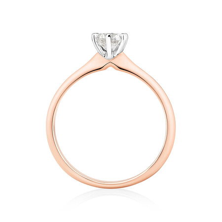 Certified Solitaire Engagement Ring with a 0.50 Carat TW Diamond in 18ct Rose and White Gold Certified Solitaire Engagement Ring with a 0.50 Carat TW Diamond in 18ct Rose and White Gold