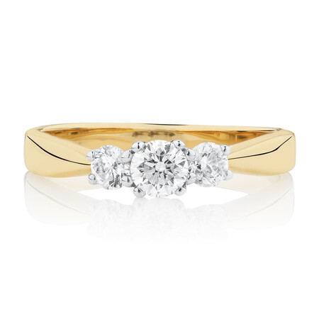Engagement Ring with 1/2 Carat TW of Diamonds in 10kt Yellow/White Gold Engagement Ring with 1/2 Carat TW of Diamonds in 10kt Yellow/White Gold