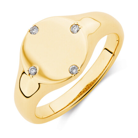 Compass Ring with Diamonds in 10ct Yellow Gold Compass Ring with Diamonds in 10ct Yellow Gold