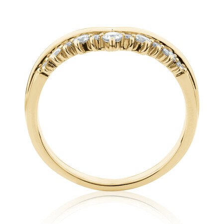 Chevron Ring with 0.25 Carat TW of Diamonds in 10ct Yellow Gold Chevron Ring with 0.25 Carat TW of Diamonds in 10ct Yellow Gold