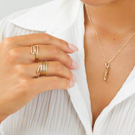 Double Vertical Loop Pendant In 10kt Yellow Gold Double Vertical Loop Pendant In 10kt Yellow Gold