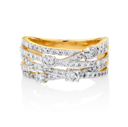1 Carat TW of Diamonds Ring in 10ct Yellow Gold 1 Carat TW of Diamonds Ring in 10ct Yellow Gold