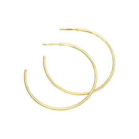43mm Hoop Earrings In 10ct Yellow Gold 43mm Hoop Earrings In 10ct Yellow Gold