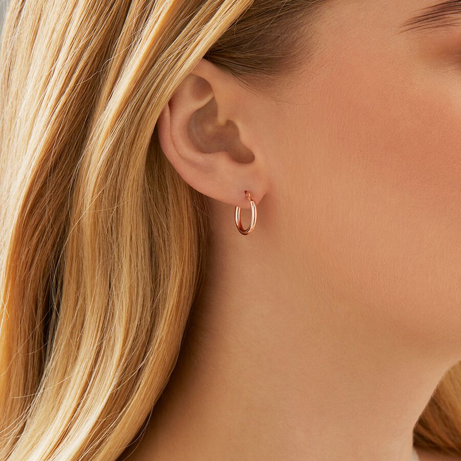 14mm Hoop Earrings in 10ct Rose Gold