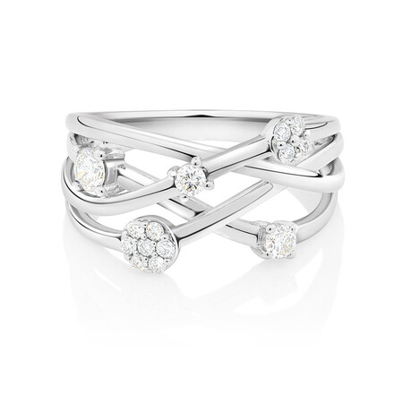 Scatter Ring With 0.34 Carat TW Diamonds In 10ct White Gold Scatter Ring With 0.34 Carat TW Diamonds In 10ct White Gold