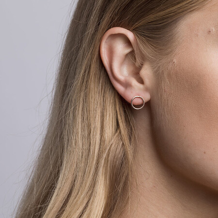 10mm Circle Stud Earrings in 10kt Rose Gold 10mm Circle Stud Earrings in 10kt Rose Gold