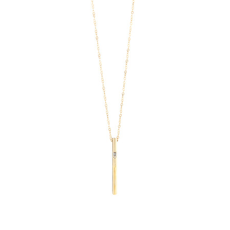 Vertical Bar Pendant with Diamonds in 10ct Yellow Gold