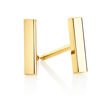 Bar Stud Earrings in 10ct Yellow Gold Bar Stud Earrings in 10ct Yellow Gold