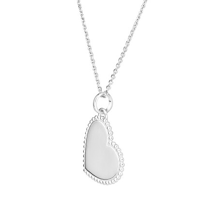 46cm Engravable Heart Pendant in Sterling Silver 46cm Engravable Heart Pendant in Sterling Silver