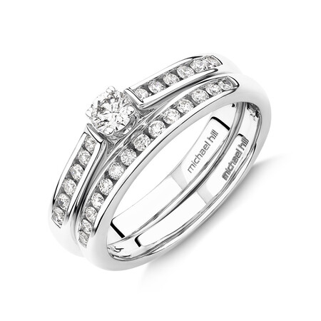 Bridal Set with 0.50 Carat TW of Diamonds in 10kt White Gold Bridal Set with 0.50 Carat TW of Diamonds in 10kt White Gold