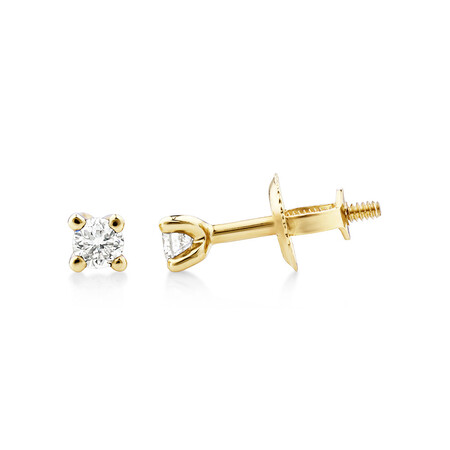 Solitaire Stud Earrings with 0.10 Carat TW of Diamonds in 10kt Yellow Gold Solitaire Stud Earrings with 0.10 Carat TW of Diamonds in 10kt Yellow Gold