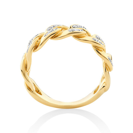 Link Ring with 0.15 Carat TW of Diamonds in 10ct Yellow Gold Link Ring with 0.15 Carat TW of Diamonds in 10ct Yellow Gold