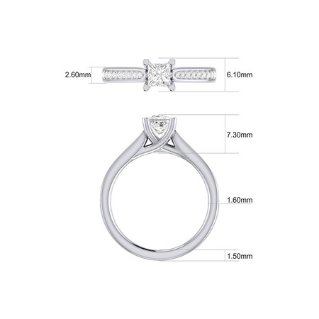 Solitaire Engagement Ring With 0.78 Carat TW of Diamonds In 14kt White Gold Solitaire Engagement Ring With 0.78 Carat TW of Diamonds In 14kt White Gold