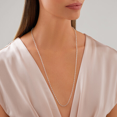 70cm (28") 3mm-3.5mm Width Oval Belcher Chain in Sterling Silver 70cm (28") 3mm-3.5mm Width Oval Belcher Chain in Sterling Silver