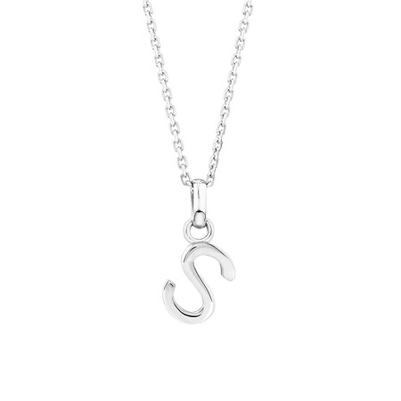 "S" Initial Pendant in Sterling Silver "S" Initial Pendant in Sterling Silver