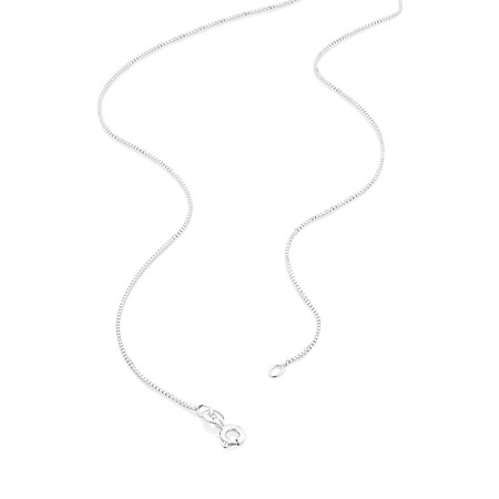 50cm (20") 1mm Width Box Chain in Sterling Silver 50cm (20") 1mm Width Box Chain in Sterling Silver