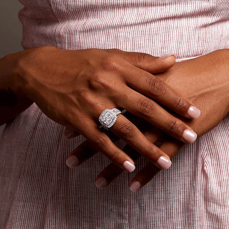 Ring with 3 Carat TW of Diamonds in 10ct White Gold Ring with 3 Carat TW of Diamonds in 10ct White Gold