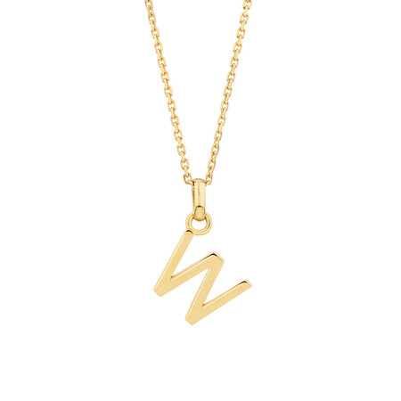 W Initial Pendant in 10kt Yellow Gold W Initial Pendant in 10kt Yellow Gold