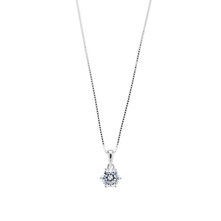 Pendant with White Cubic Zirconia in Sterling Silver Pendant with White Cubic Zirconia in Sterling Silver