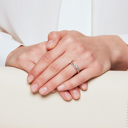 Promise Ring with Diamonds in Sterling Silver Promise Ring with Diamonds in Sterling Silver