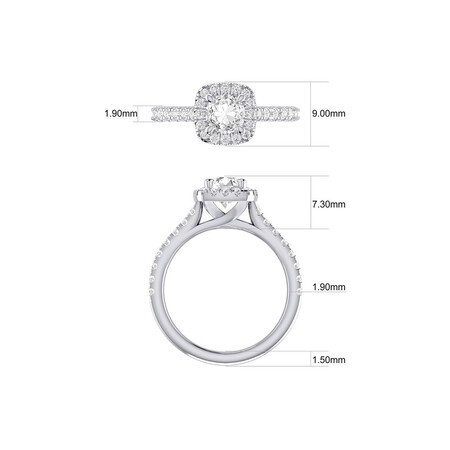 Evermore Halo Engagement Ring with 1.38 Carat TW of Diamonds in 14kt White Gold Evermore Halo Engagement Ring with 1.38 Carat TW of Diamonds in 14kt White Gold