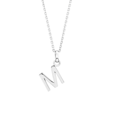 "M" Initial Pendant in Sterling Silver "M" Initial Pendant in Sterling Silver