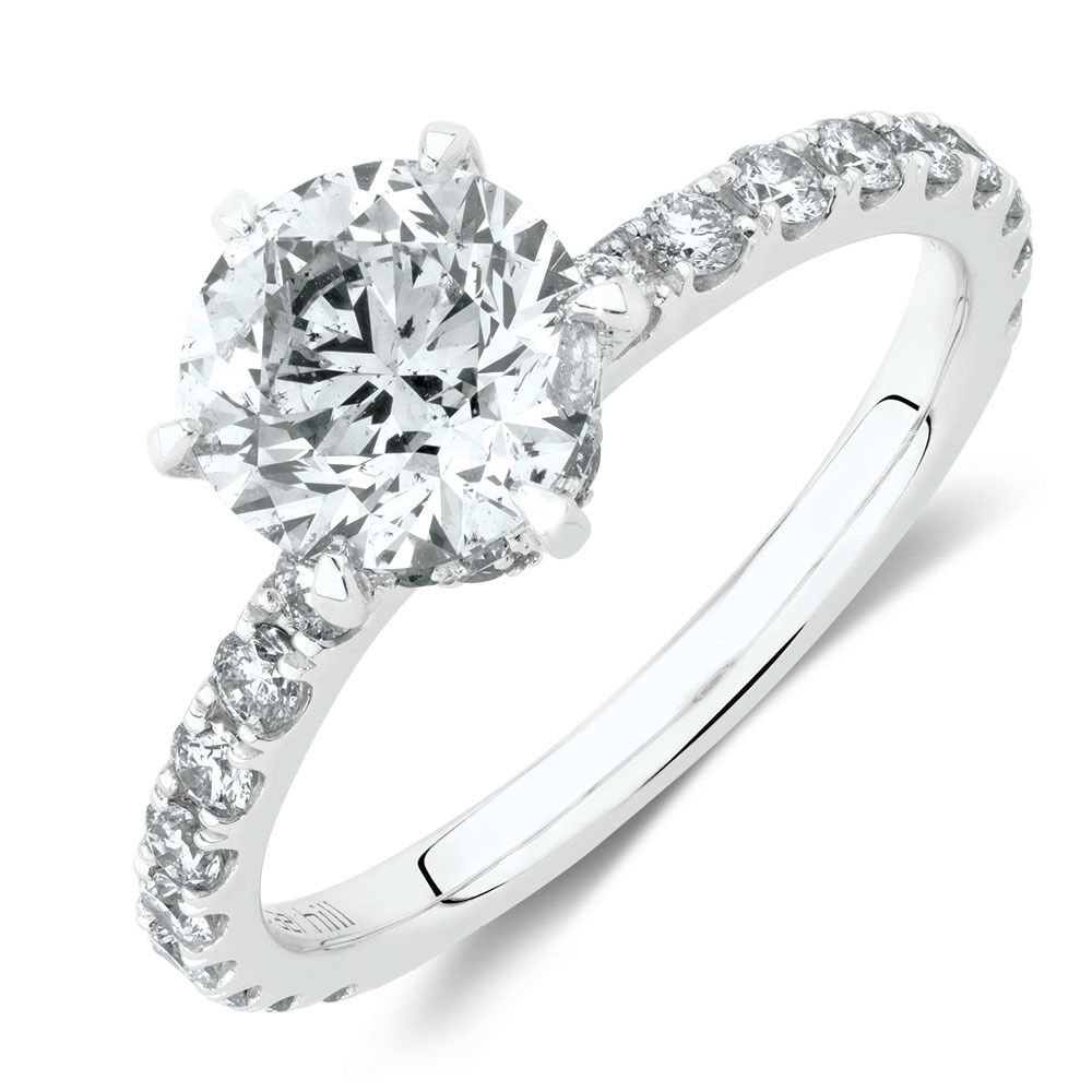 Sir Michael Hill Designer Engagement Ring With 2.02 Carat TW Of Diamonds In 14ct White & Rose Gold