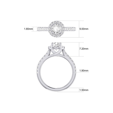Engagement Ring with 1.38 Carat TW of Diamonds in 14ct White Gold Engagement Ring with 1.38 Carat TW of Diamonds in 14ct White Gold