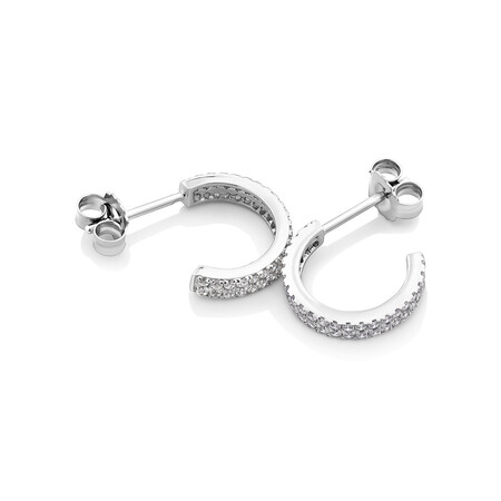 Half Hoops with Cubic Zirconia in Sterling Silver Half Hoops with Cubic Zirconia in Sterling Silver