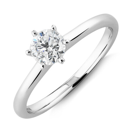 Michael Hill Solitaire Engagement Ring with a 0.50 Carat TW Diamond with the De Beers Code of Origin in Platinum Michael Hill Solitaire Engagement Ring with a 0.50 Carat TW Diamond with the De Beers Code of Origin in Platinum