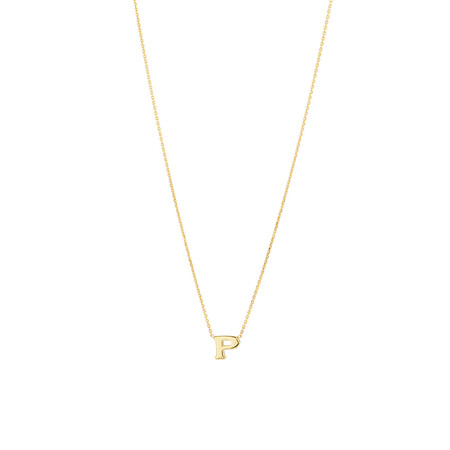 "P" Initial Necklace in 10ct Yellow Gold "P" Initial Necklace in 10ct Yellow Gold