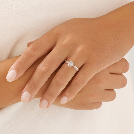 Promise Ring with 0.15 Carat TW of Diamonds in 10kt White Gold Promise Ring with 0.15 Carat TW of Diamonds in 10kt White Gold