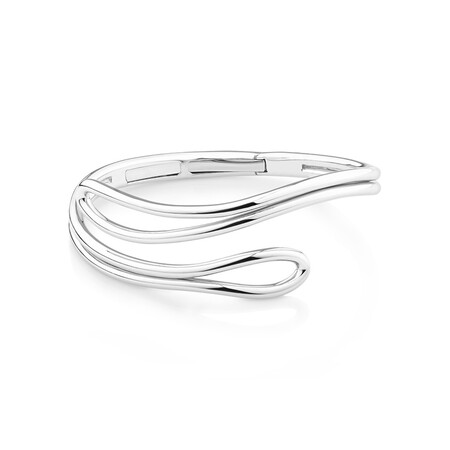 60mm Single Row Loop Bangle In Sterling Silver 60mm Single Row Loop Bangle In Sterling Silver