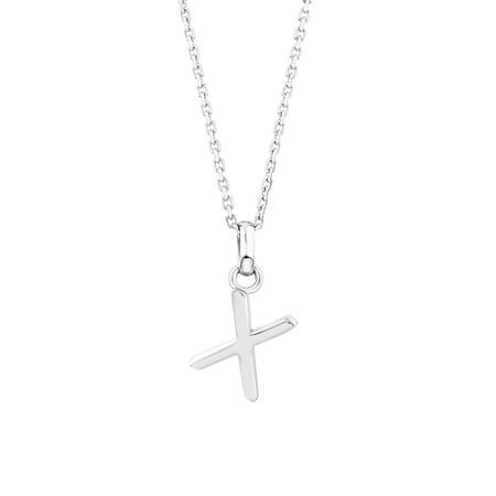 "X" Initial Pendant in Sterling Silver "X" Initial Pendant in Sterling Silver